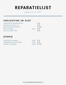 Fiets reparatie lijst gratis opzet 2